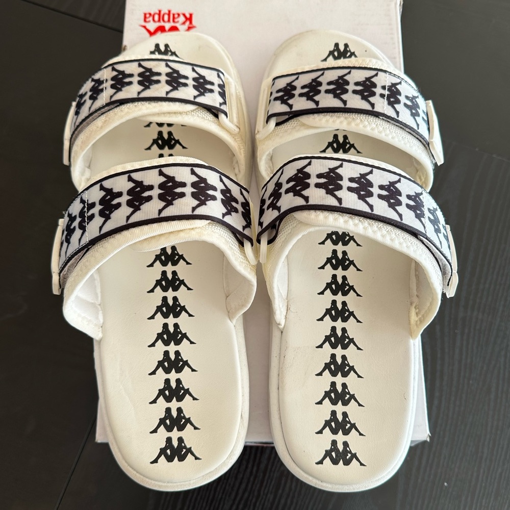 Kappa 222 BANDA ASTER 1 Men’s Summer SANDALS - WHITE/BLACK Slides U.S. Size 12